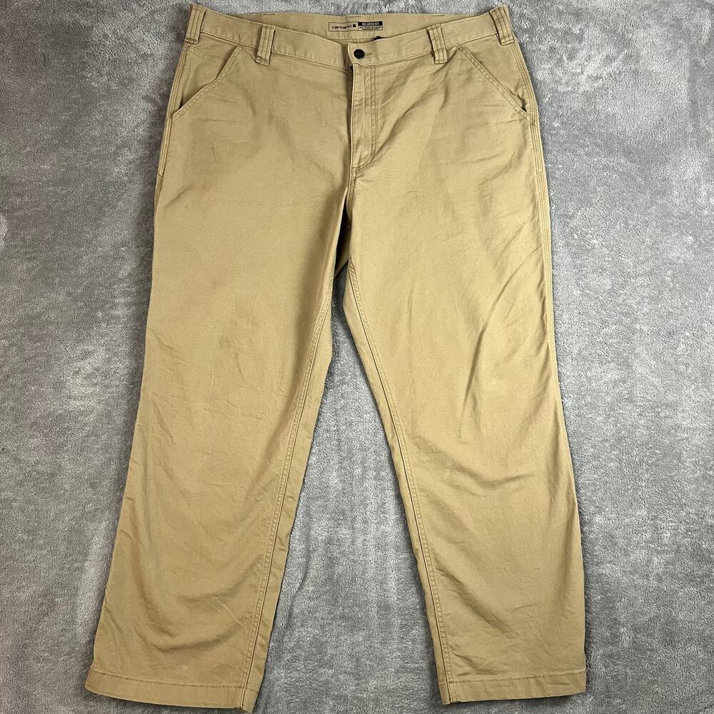 Carhartt Rugged Flex Relaxed Fit Canvas Work Pants Mens‎ 40 x 30 Khaki Workwear